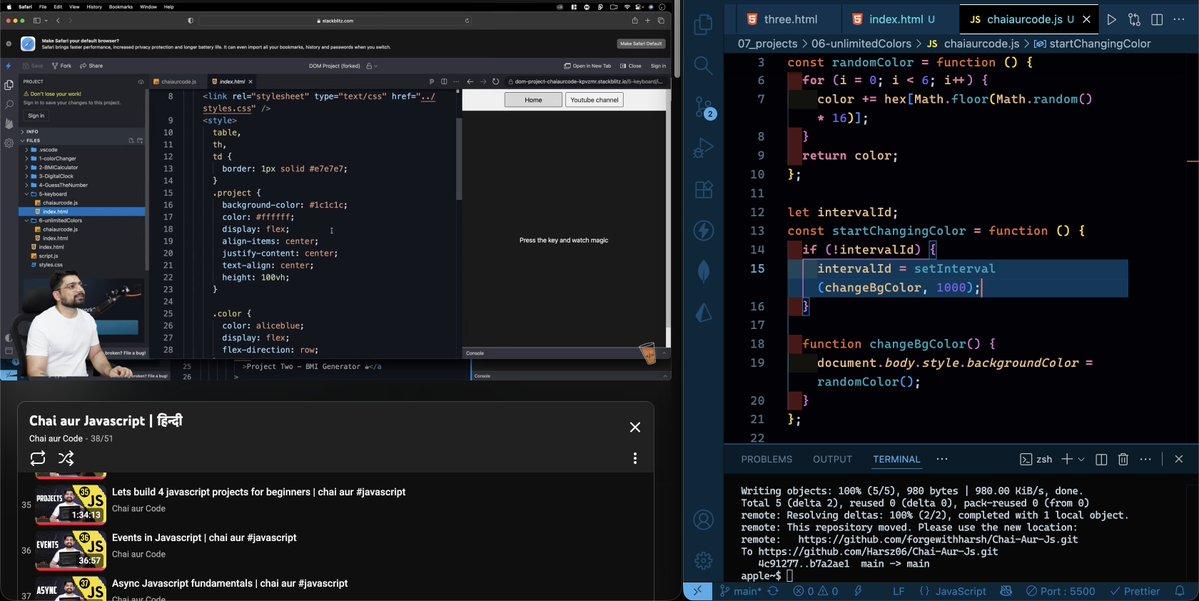 forgewithharsh's tweet image. Async JS fundamentals | Chai aur @JavaScript by @Hiteshdotcom Sir☕
Theory first, then hands-on code.
Async, await & promises finally make sense🔥
Sir said handle edge cases first.
Run the code later, optimization comes naturally.
#CodeSmart #LearnWithHiteshSir # @ChaiCodeHQ
