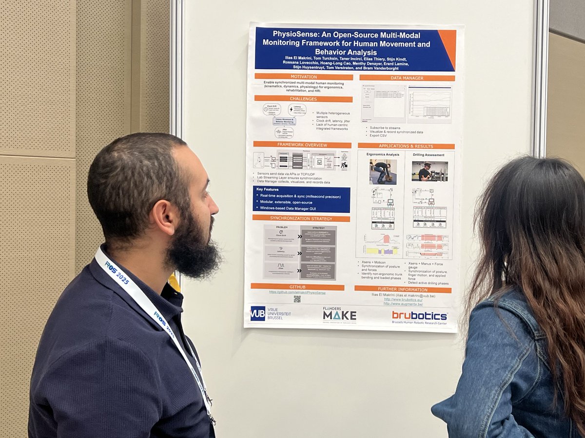 brubotics's tweet image. Prof Ilias El Makrini presenting his #FlandersMake paper on 

PhysioSense: An Open-Source Multi-Modal Monitoring Framework for Human Movement and Behavior Analysis
Performed at AugmentX
researchportal.vub.be/files/12345058…