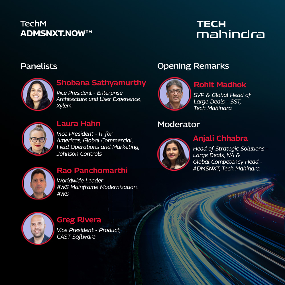 tech_mahindra's tweet image. 🚀 The countdown ends tomorrow!

The wait is almost over- our exclusive Fireside Chat goes live tomorrow!

Join visionary leaders from Johnson Controls, Xylem, Amazon Web Services (AWS), CAST, and @tech_mahindra as they uncover how enterprises can break free from technical debt…