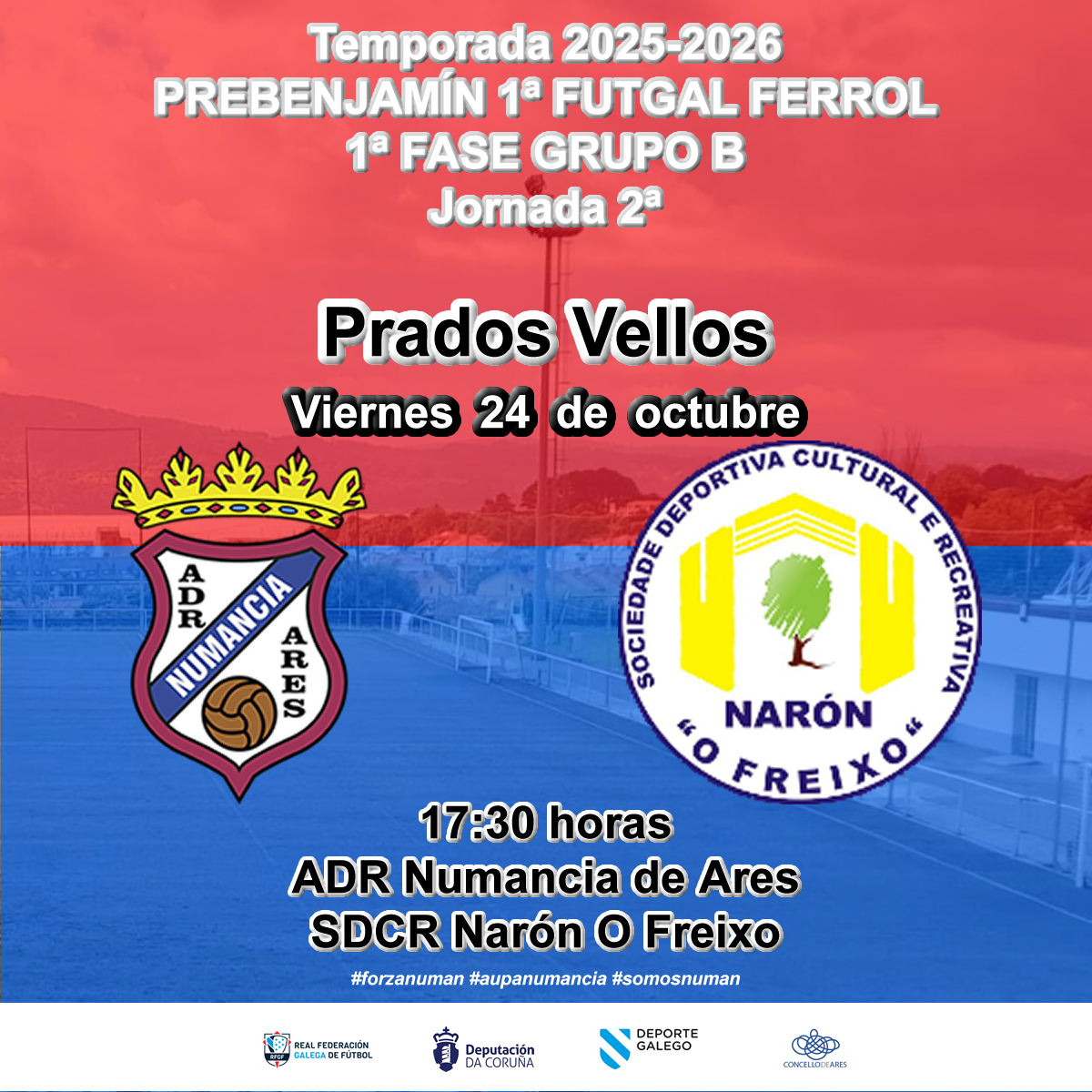 Numanciares's tweet photo. #futbolbase #F8
⚽️🚌 #alevines A viernes fuera ante @galiciacaranza_
⚽️🚌 #alevines B sábado fuera ante @sdc_naronfreixo B
⚽️🏠#benjamines viernes en casa ante CD Estrella A Solaina
⚽️🏠 #prebenjamines viernes en casa ante @sdc_naronfreixo
#ForzaNuman
#AupaNumancia
#somosNUMAN https://t.co/O0eAoM1kzt