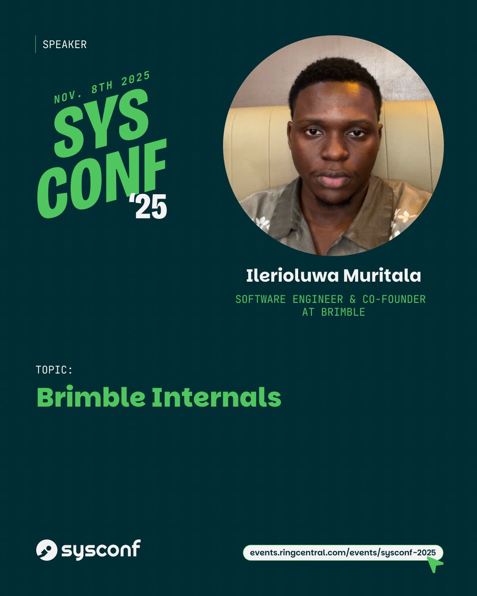 sysconf_'s tweet image. We're excited to announce Ilerioluwa Muritala @pipe_dev as a speaker at SysConf 2025!  
His talk is titled "Brimble Internals".