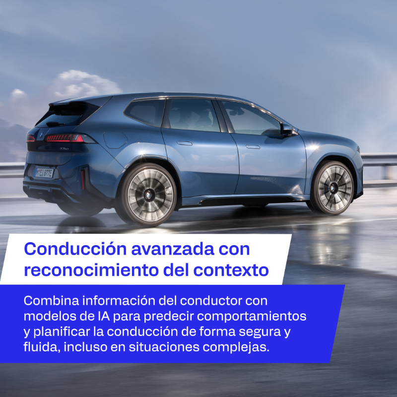 Qualcomm_ES's tweet photo. @Snapdragon Ride Pilot, desarrollado junto a @BMWGroup, cobra vida en el nuevo BMW iX3.

Este sistema ofrece una percepción de 360°, prioriza la seguridad y permite una conducción avanzada y contextual.

Desliza para saber más.