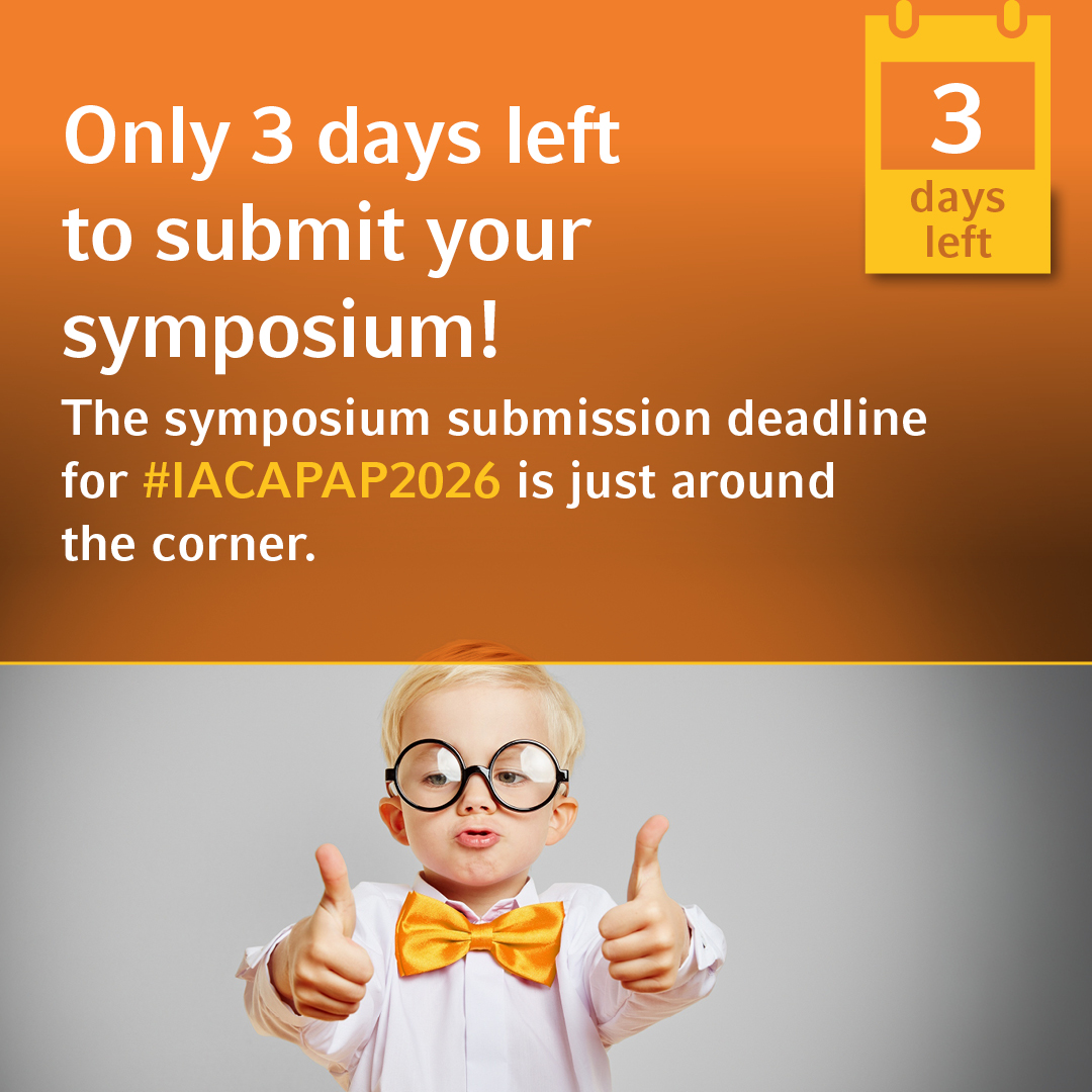 IACAPAP's tweet image. Only 3 days left!
The symposium submission deadline for #IACAPAP2026 is approaching quickly.
Don’t miss your chance to present your work and connect with leading experts.
🗓️ Deadline: 30 October 2025
👉 Submit now: iacapap-congress.com/abstract-submi…
#IACAPAPCongress #MentalHealth