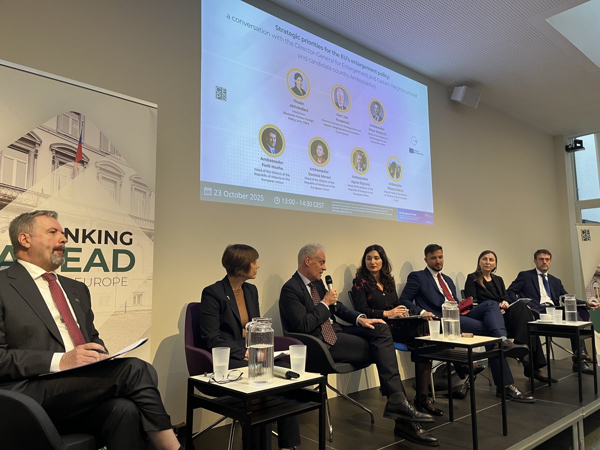 Widely shared optimism on EU enlargement among five ambassadors of accession candidates: process is moving fast, enthusiasm is back, candidates are prepared. ⁦<a href="/CEPS_thinktank/">CEPS ThinkTank</a>⁩ debate with Amb from five EU candidate countries and ⁦<a href="/eu_enlargement_/">EU Enlargement & Eastern Neighbourhood 🇪🇺</a> DG Koopman.