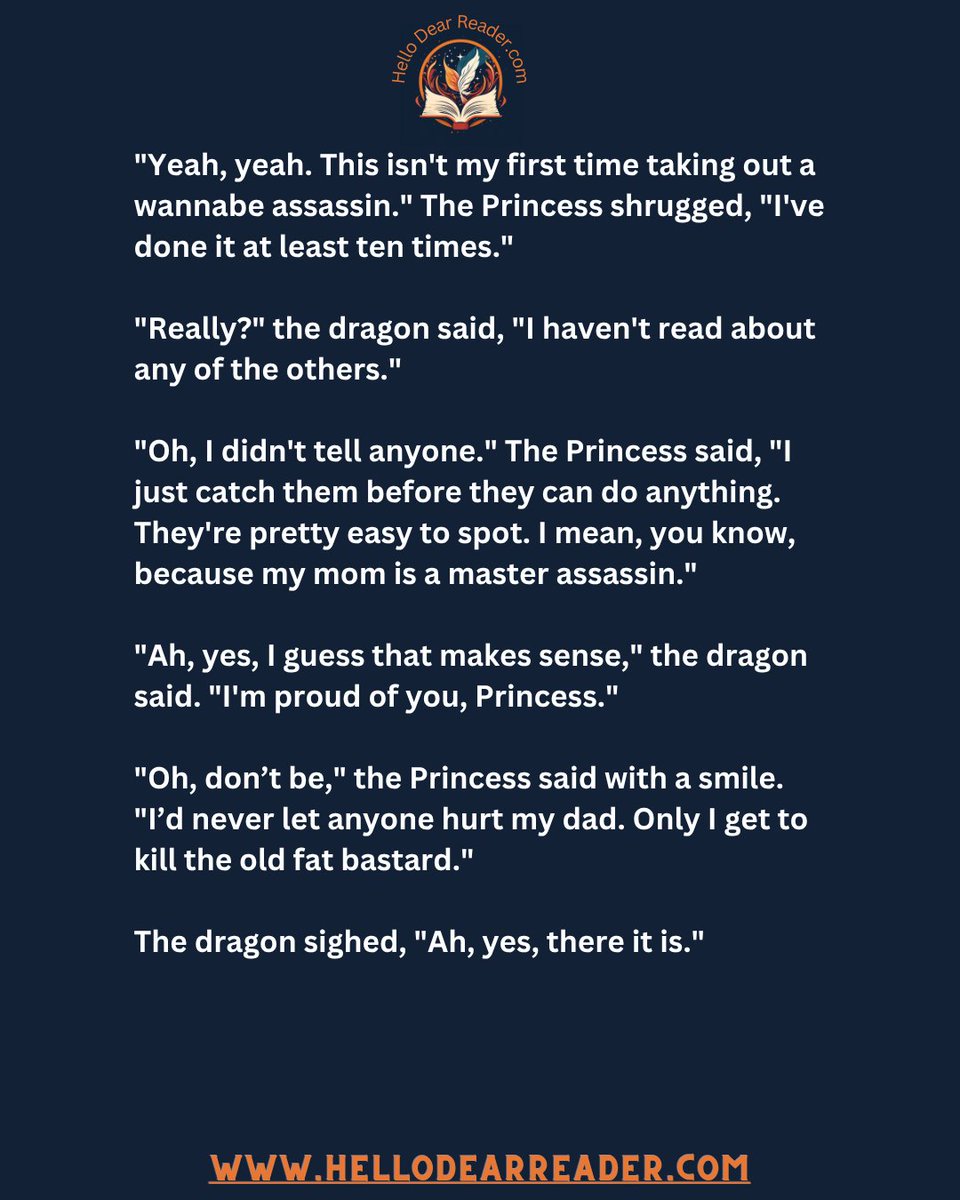 jason_delph's tweet image. Princess &amp;amp; the Dragon Therapist: Assassination [157]
Read them all here:
rfr.bz/te2cccf
#CozyFantasy #HelloDearReader #NanoFiction #MicroFiction #BookLovers #FantasyReads