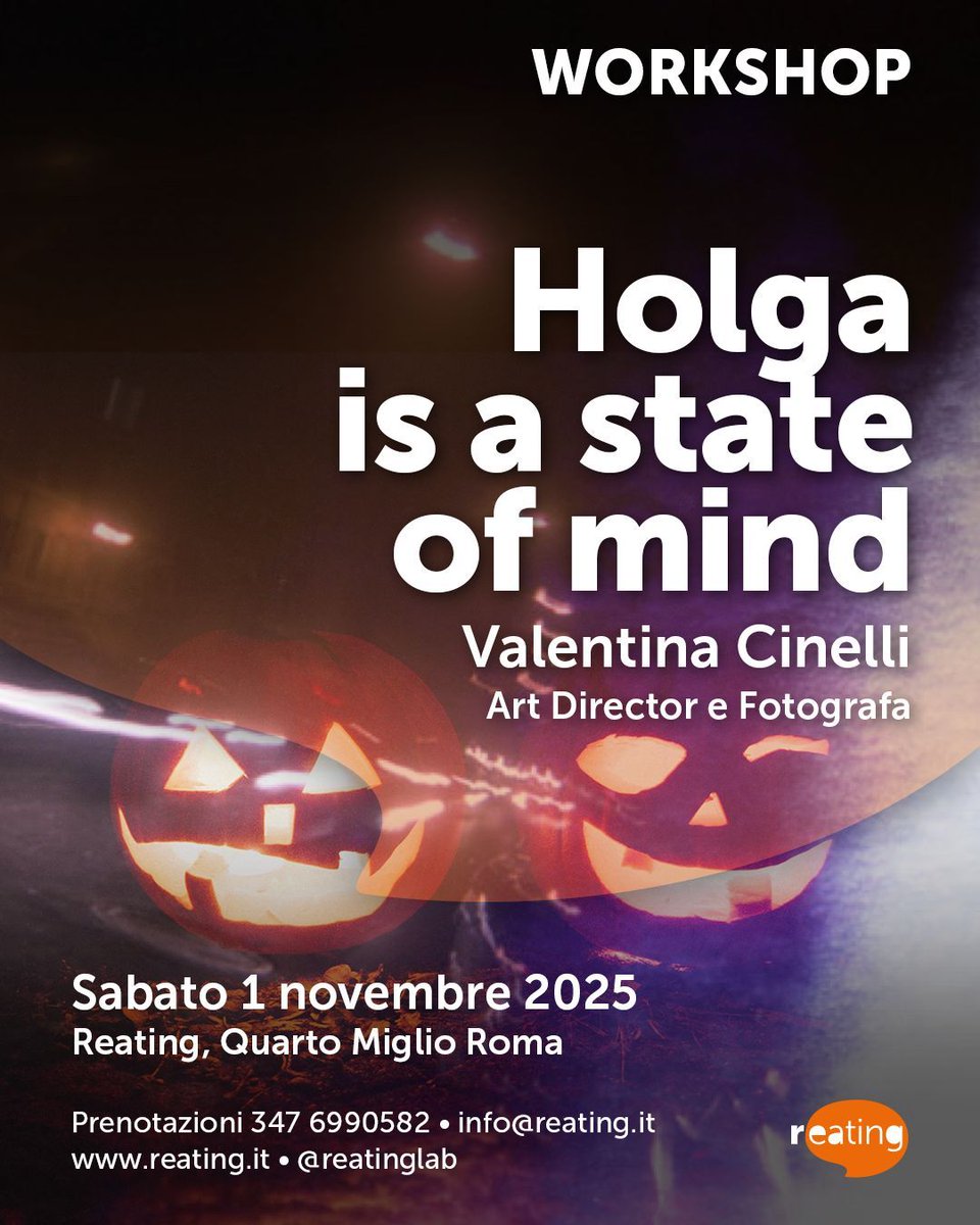 reatinglab's tweet image. Edizione in salsa Halloween per il Workshop fotografico sulla Holga.

Una chiacchierata sulla sua storia, il suo utilizzo e approfondimento sulle tecniche creative da sperimentare in presenza durante una passeggiata fotografica.

Domenica 1 novembre 2025
reating.it/evento/zeroasa…