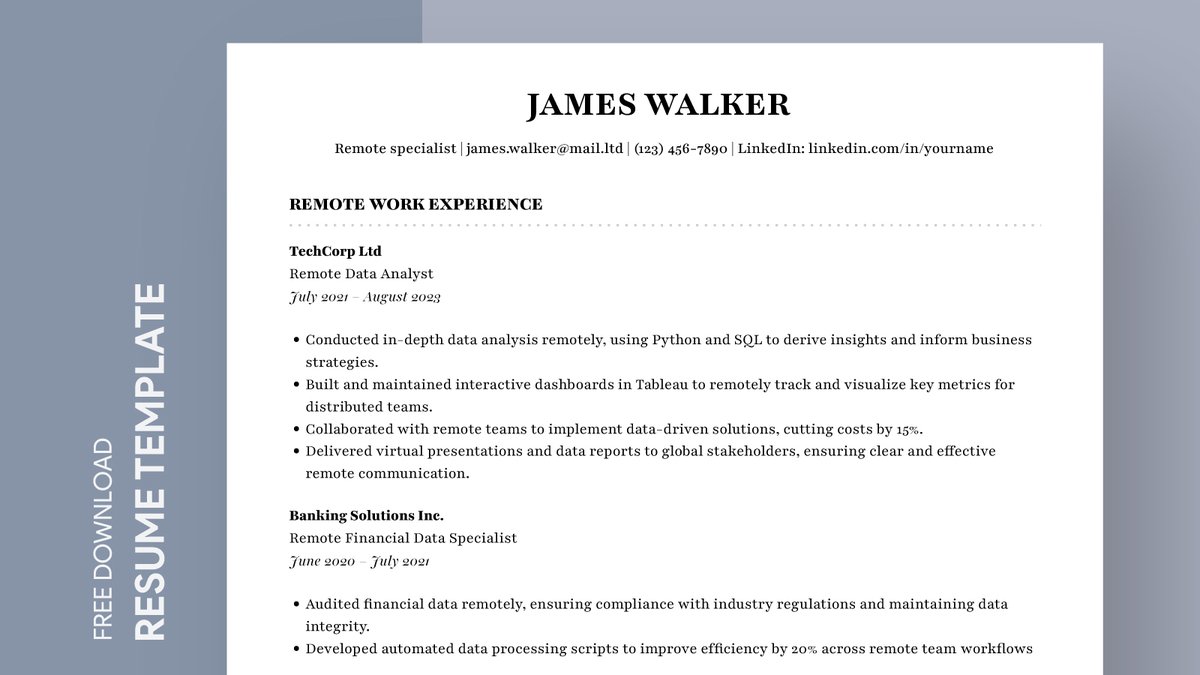gdoc_io's tweet image. Remote Work Resume Free Google Docs Template. Can be used free of charge for business, education, and personal use.
Get free → gdoc.io/resume-templat…
#gdoc #googledocs #resume #remoteworkresume #resumetemplate #professionalresume #simpleresume #cleanresume