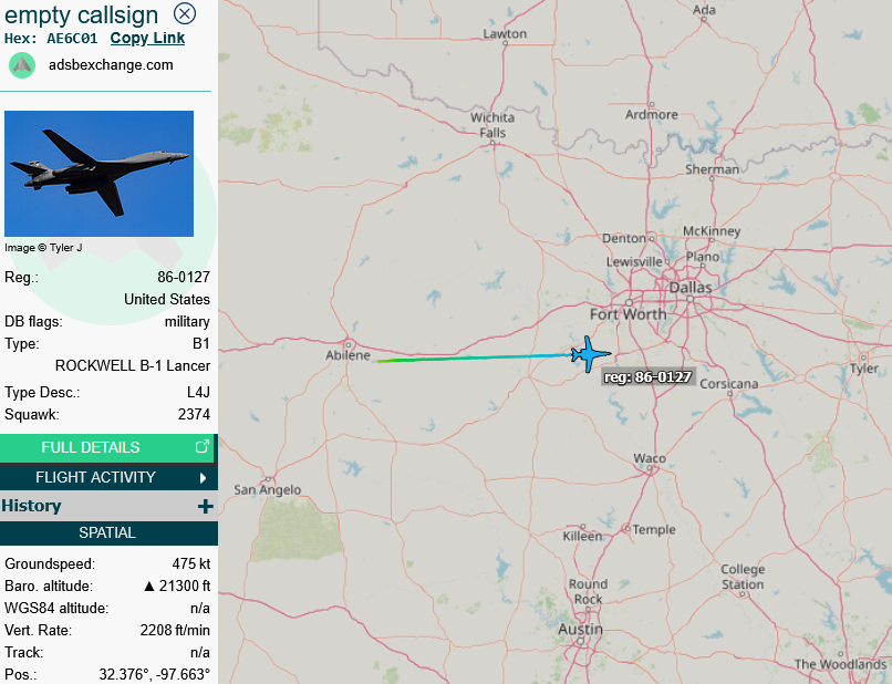 SirListenalot's tweet photo. ~0840z #B1 #Bone #AE6C01 out of Dyess
~1050z #KC135's #AE0393 #AE038D (#HAZEL21) out of McDill
I suppose it's a(n/the expected) #Caribbean mission ๐ https://t.co/MF6Rq7Vffp