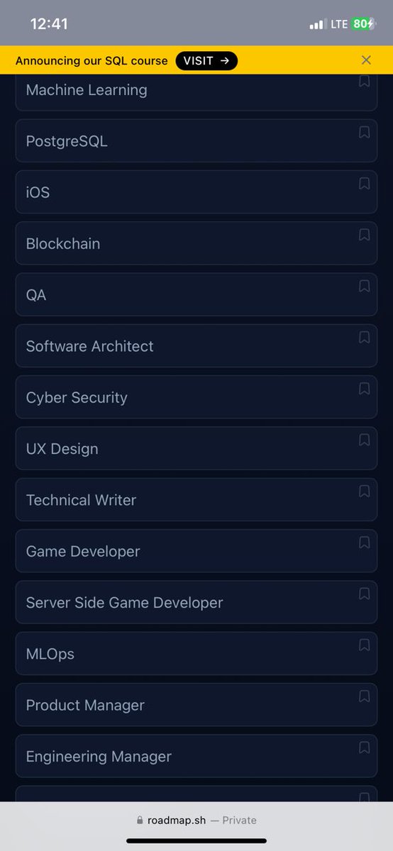 kossisoroyce's tweet image. I also came across roadmap.sh recently and honestly, it’s one of the best free resources I’ve seen in awhile for learning tech and AI.

It gives you a roadmap for almost every tech field, from web development to data science to AI. It’ll save you lots of confusion.