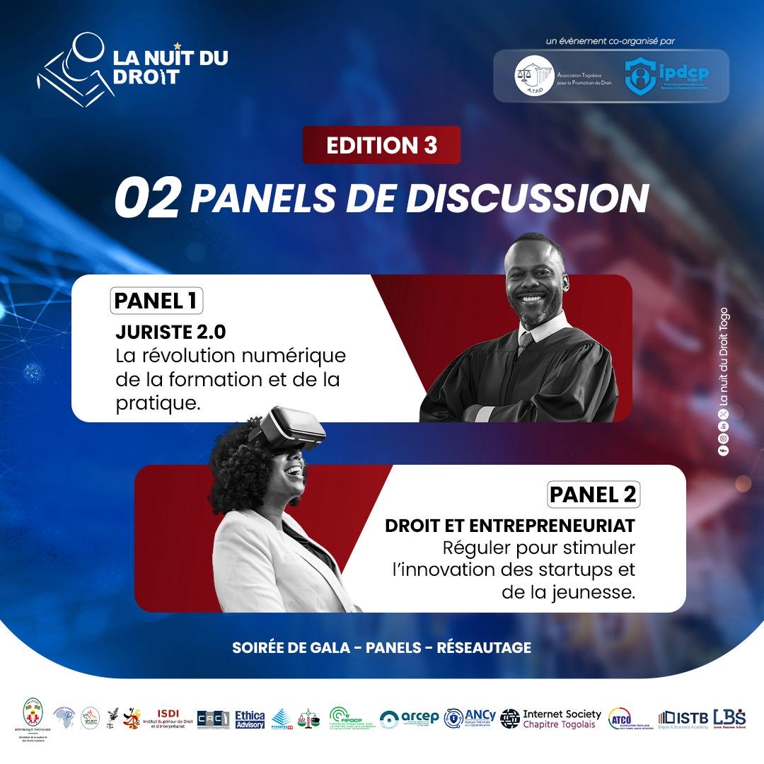 📢 𝗗é𝗰𝗼𝘂𝘃𝗿𝗲𝘇 𝗹𝗲𝘀 𝗱𝗲𝘂𝘅 𝗴𝗿𝗮𝗻𝗱𝘀 𝗽𝗮𝗻𝗲𝗹𝘀 𝗾𝘂𝗶 𝗿𝘆𝘁𝗵𝗺𝗲𝗿𝗼𝗻𝘁 𝗹𝗮 𝟯ᵉ é𝗱𝗶𝘁𝗶𝗼𝗻 𝗱𝗲 𝗟𝗮 𝗡𝘂𝗶𝘁 𝗱𝘂 𝗗𝗿𝗼𝗶𝘁 𝗧𝗼𝗴𝗼 !

Rejoignez-nous ce :

🗓️22 Novembre 2025 
🕡18h
📍Hôtel Sarakawa 

👉🏾Réserve ton pass : lanuitdudroit.tg