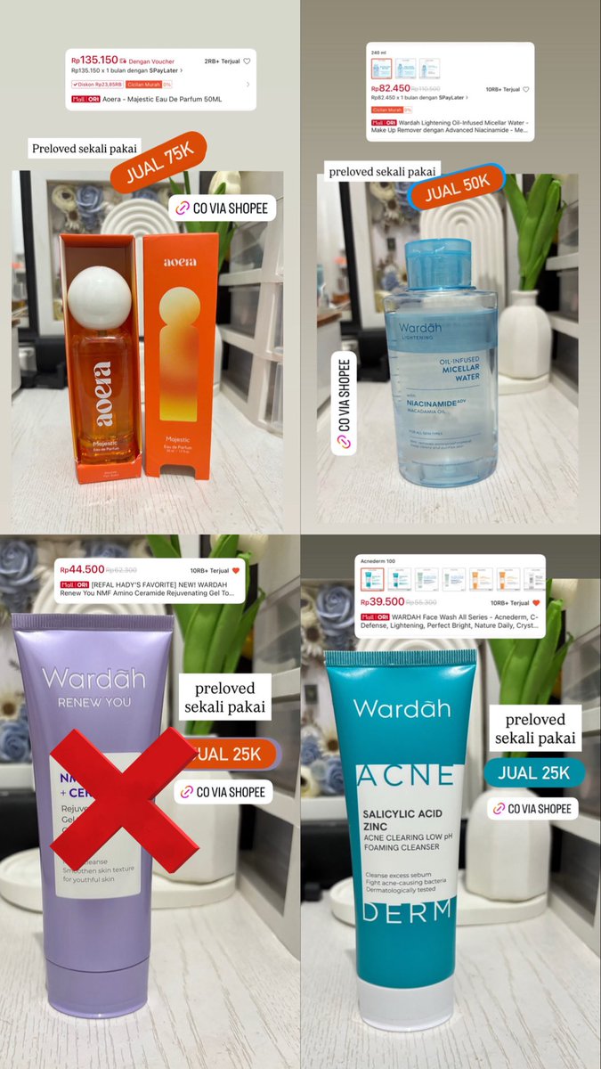 aegyomil's tweet photo. update harga guyssss
WTS skincare & makeup bisa co via oren โก๏ธ https://t.co/V83gka0EO7 ๐
#wardah #pixy #mop #Omg #azarine #whitelab #stacey #barenbliss #guele #amura #inez #lipcream #cushion #sunscreen #blushon https://t.co/fvsnlEfeQM