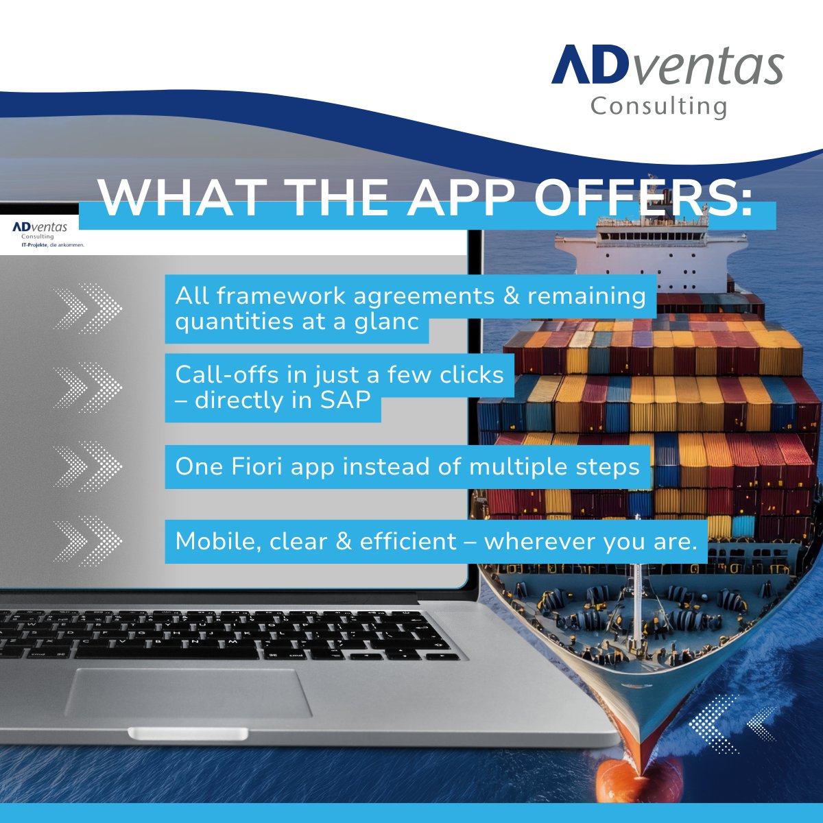 peter_langner's tweet image. Our new ADventas Call-Off App makes your call-offs in SAP S/4HANA GTM now fast, mobile and effortless.

Further information about the app is available for download here 👉 f.mtr.cool/xjwjwudzbd
