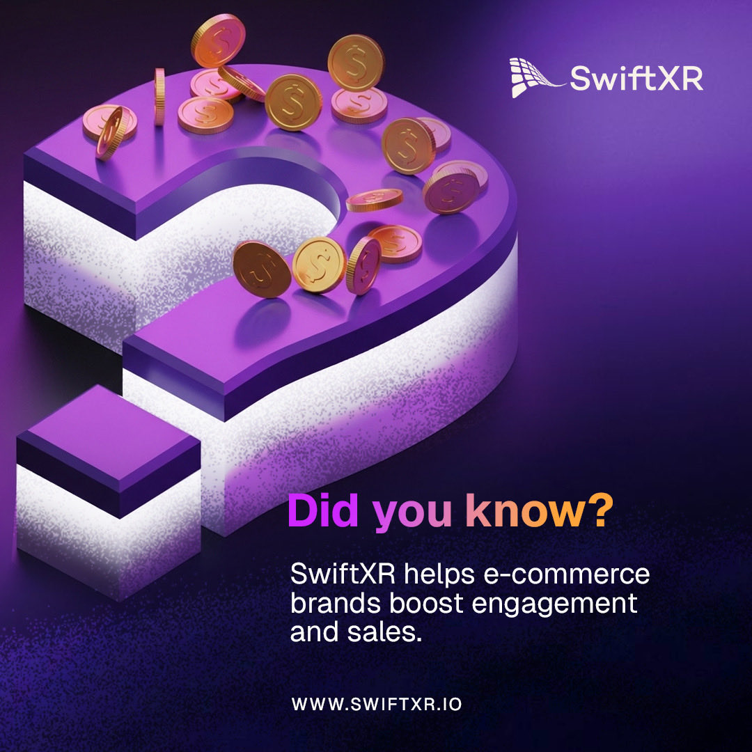 swiftxr_io's tweet image. Did you know?
SwiftXR helps e-commerce brands boost engagement and sales through interactive 3D and AR experiences that keep customers connected and confident in their purchase decisions.
