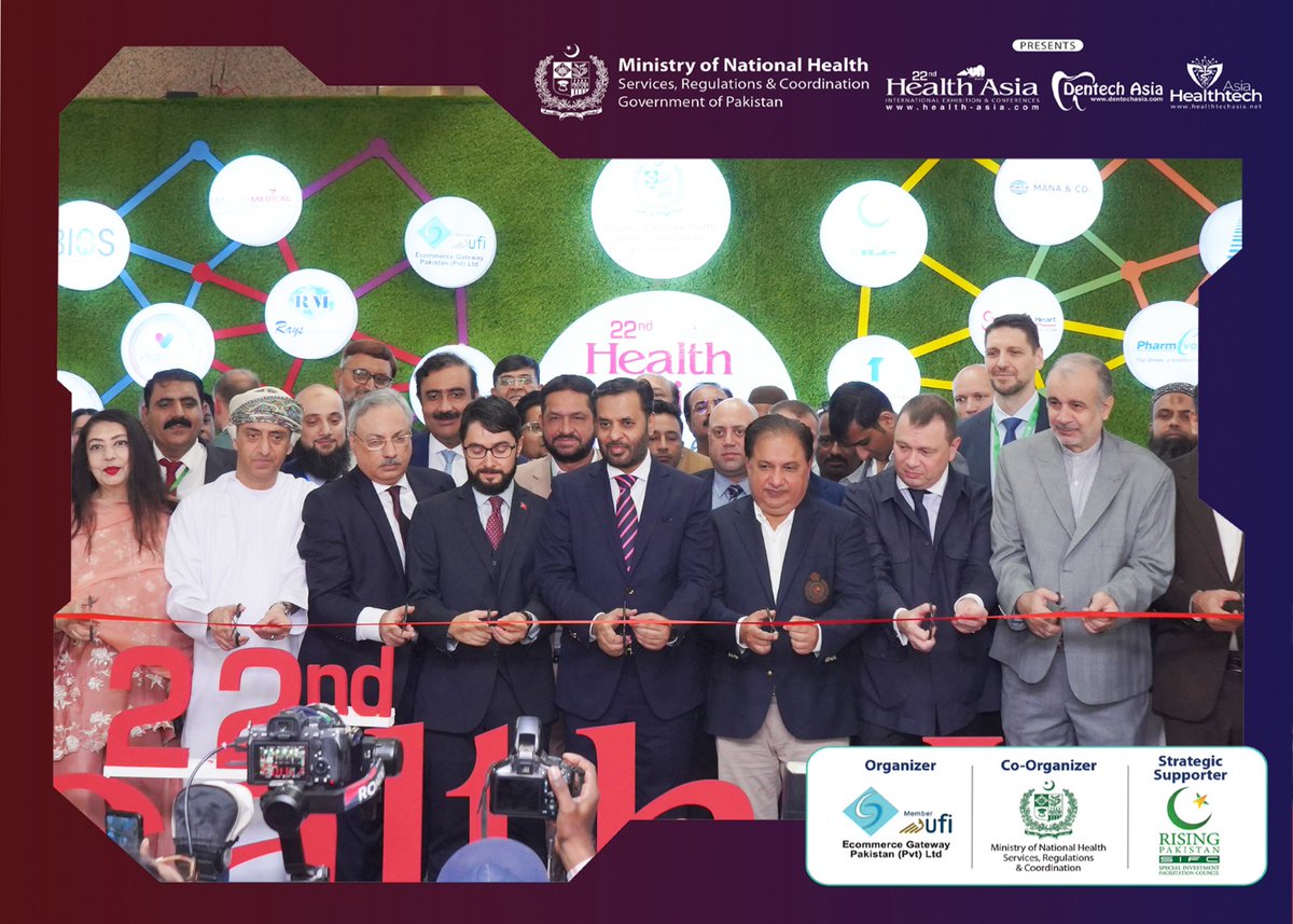 healthasiapk's tweet image. 𝐇𝐈𝐒𝐓𝐎𝐑𝐘 𝐈𝐍 𝐓𝐇𝐄 𝐌𝐀𝐊𝐈𝐍𝐆! 🎉 
Witness the spectacular inauguration of Health Asia Exhibition 2025 by our Chief Guest, Federal Minister for Health Syed Mustafa Kamal!

#HealthAsia #HealthExpo #GrandOpening #MustafaKamal #HealthcarePakistan #MedicalInnovation