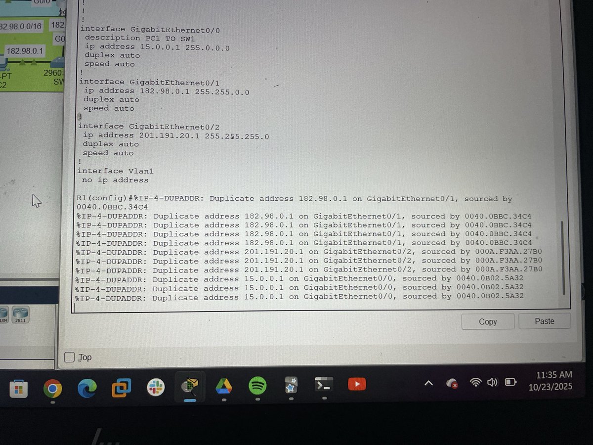 eh_tiks's tweet image. Encountered a problem while studying and configuring. I used the same IP address for both the router and the PC.
Took a bit of troubleshooting, but I finally figured it out, fixed the issue, and got successful pings 
 #Networking #Beginner