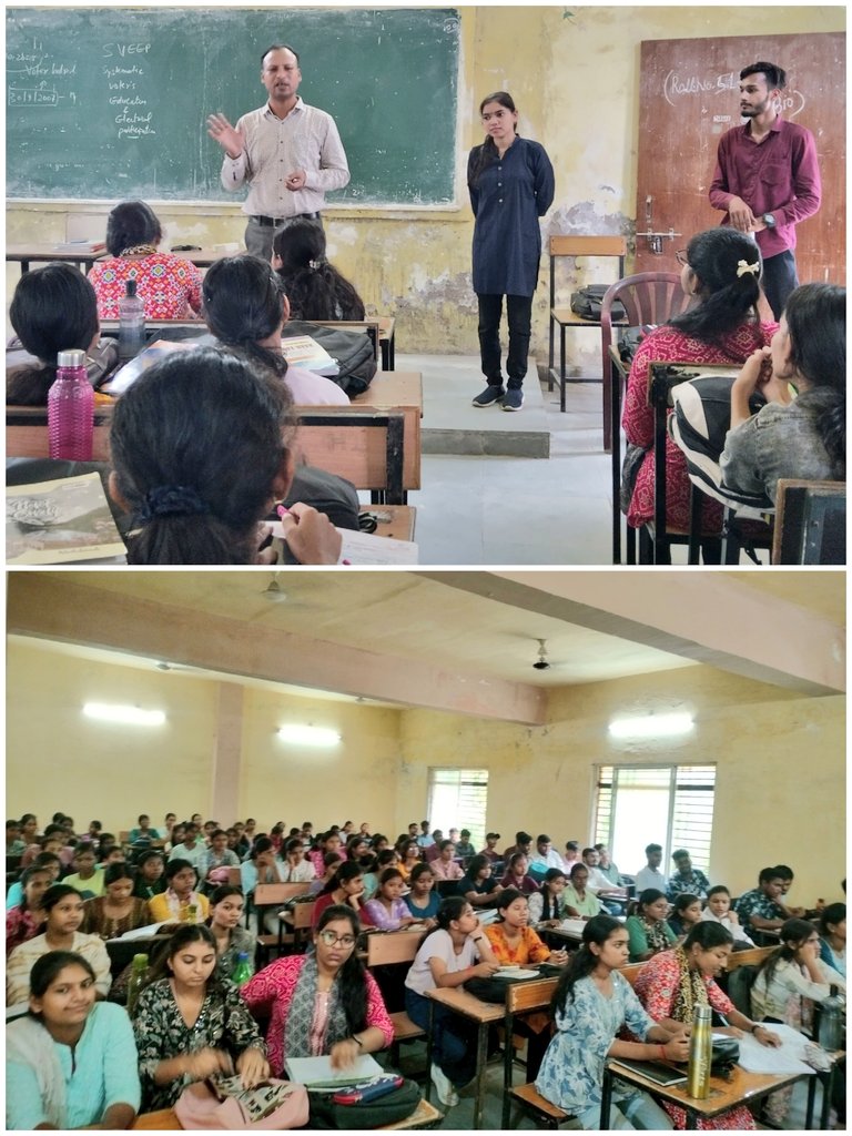renuu1106's tweet photo. #GovtEVPGCollegeKorba में #जिला_निर्वाचन_अधिकारी के निर्देशन से #SVEEP नोडल अधिकारी श्री बलराम कुर्रे द्वारा मतदाता पंजीयन अभियान चलाया जा रहा है जिसमें कैम्पस एंबेसडर रेणुका धीवर एवं अन्य स्वयंसेवक सहयोग प्रदान कर रहें।
@ECISVEEP @_NSSIndia @nssrddelhi @manojsinha812 @KorbaDist https://t.co/saWPTQstuR