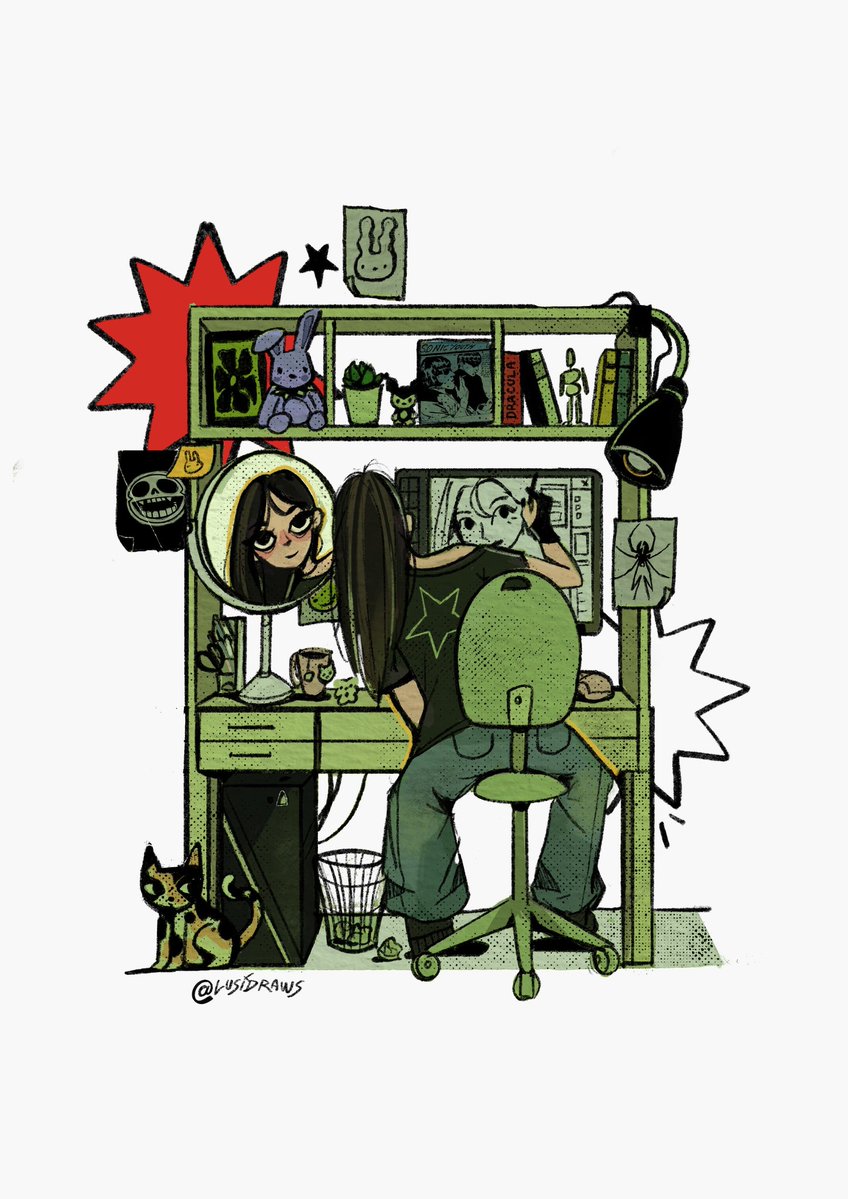 lusidraws's tweet image. based in norman rockwells triple self portrait