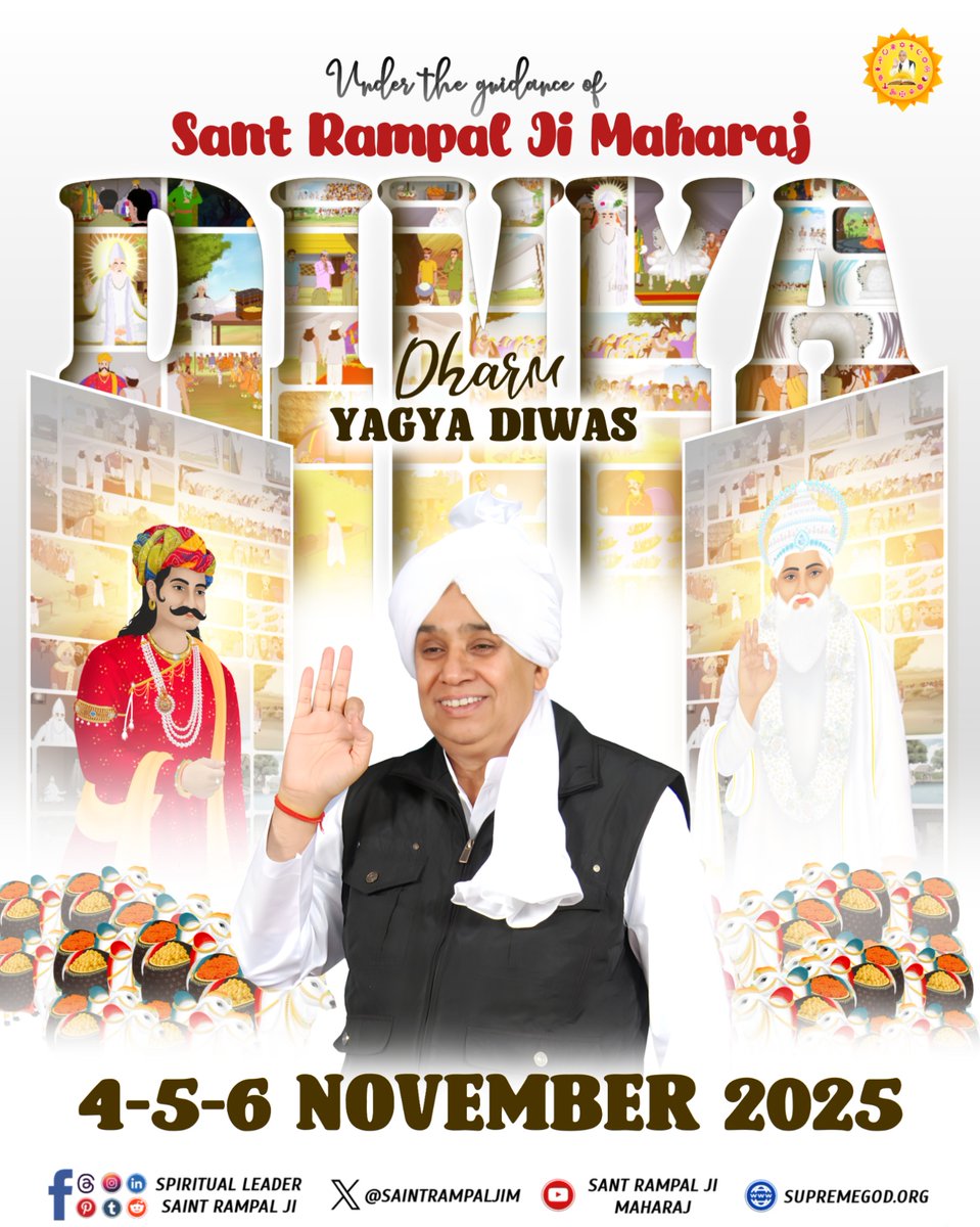 Under the guidance of Sant Rampal Ji Maharaj, Divya Dharm Yagya Diwas will be held on 4–6 November 2025 in all Satlok ashrams.