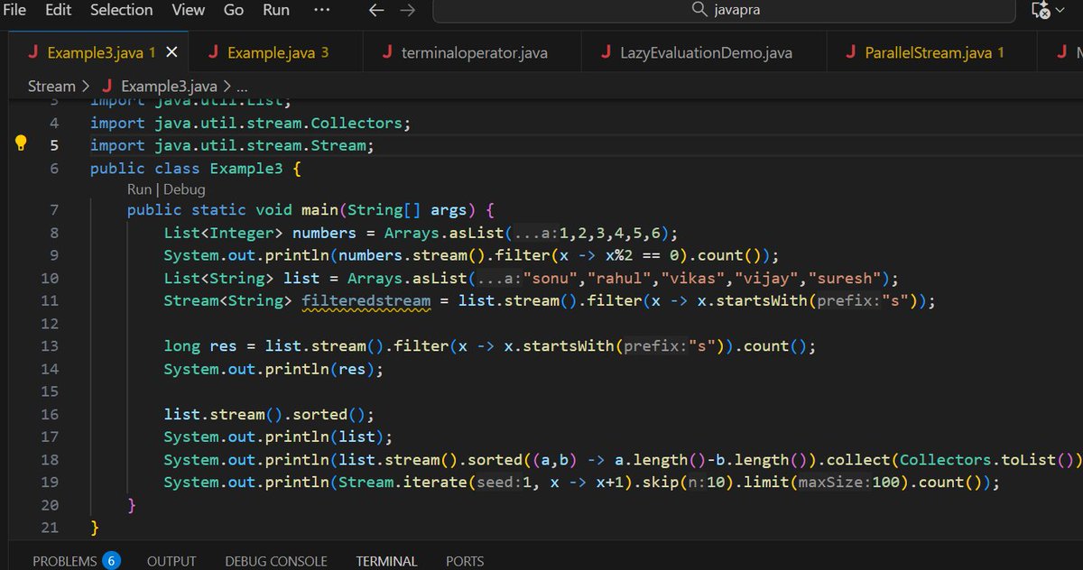 sonu2016841's tweet image. Java Streams bring the power of functional programming to process collections with elegance and efficiency.
In a Nutshell:
โ Source: A collection, array, or I/O channel.
โ Operations: filter, map, sorted, etc. (lazy!).
โ Terminal Op: collect, forEach !
#dsawithjava #Coding