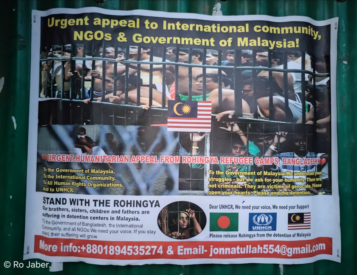 Urgent Appeal: To the #international community, NGOs, and the Government of #Malaysia 🇲🇾— please stand with the #Rohingya.
Our brothers, sisters, and children are suffering in Malaysian detention centers.
We sincerely urge their release soon.
#SaveRohingya
#StandWithRohingya