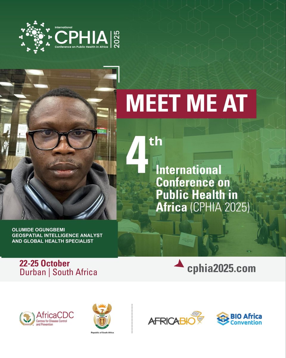 olu_stephenlr's tweet photo. 🌍 Africa is moving towards self-reliance in health.
Be part of the movement at #CPHIA2025 in Durban, 22–25 Oct — where universal health coverage &amp; health security will take center stage.
🔗 It’s ongoing, Register now (virtual session available): https://t.co/TJtIgq1yo7 https://t.co/3qivgCcutQ