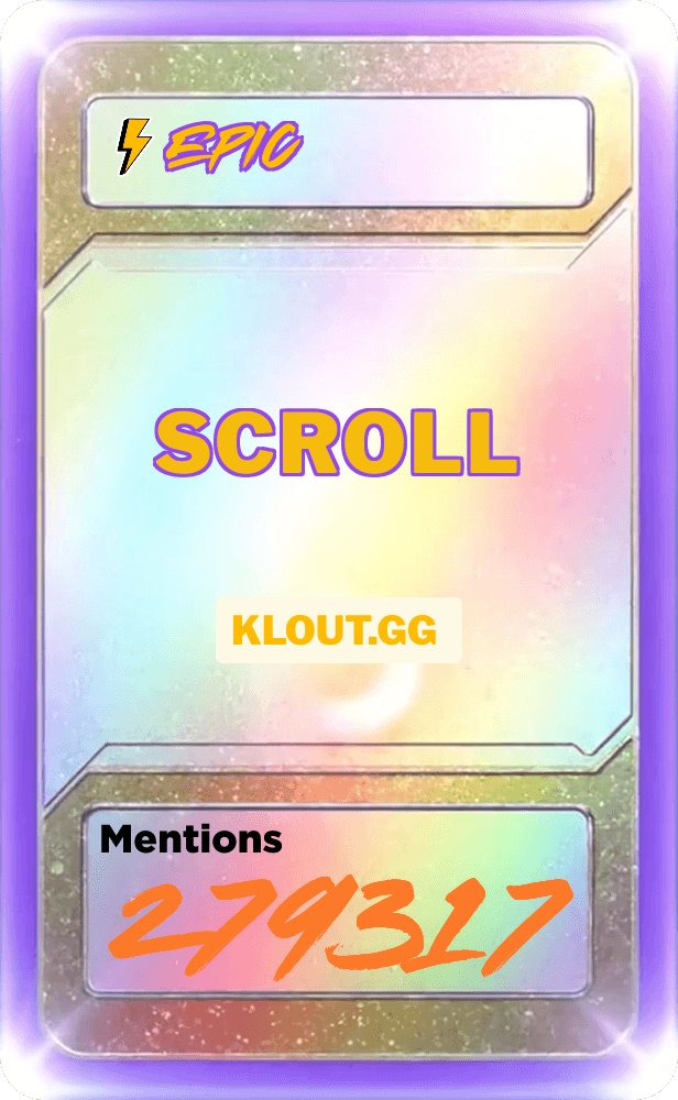 kimmykim_nft's tweet image. I think I got lucky! 

I got #Scroll in the @kloutgg presale!

3 commons = 1 epic

It costed me around 0.7sol for 3 commons and epic floor price is now at 1.5sol

I&apos;m already in profits but not selling.

Waiting for the platform to be live 😎