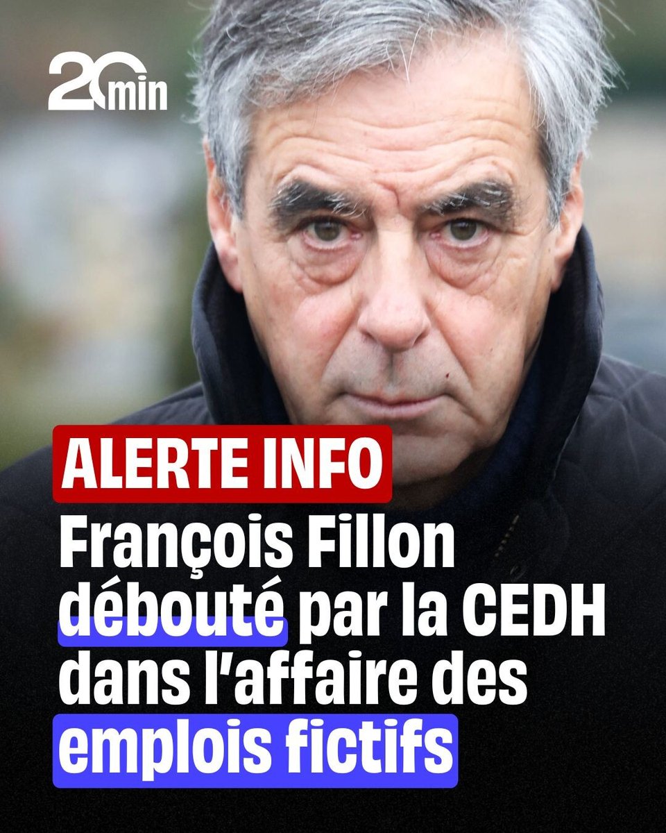 🔴 Le recours de François Fillon contre sa condamnation rejeté
➡️ 20min.fr/lv2