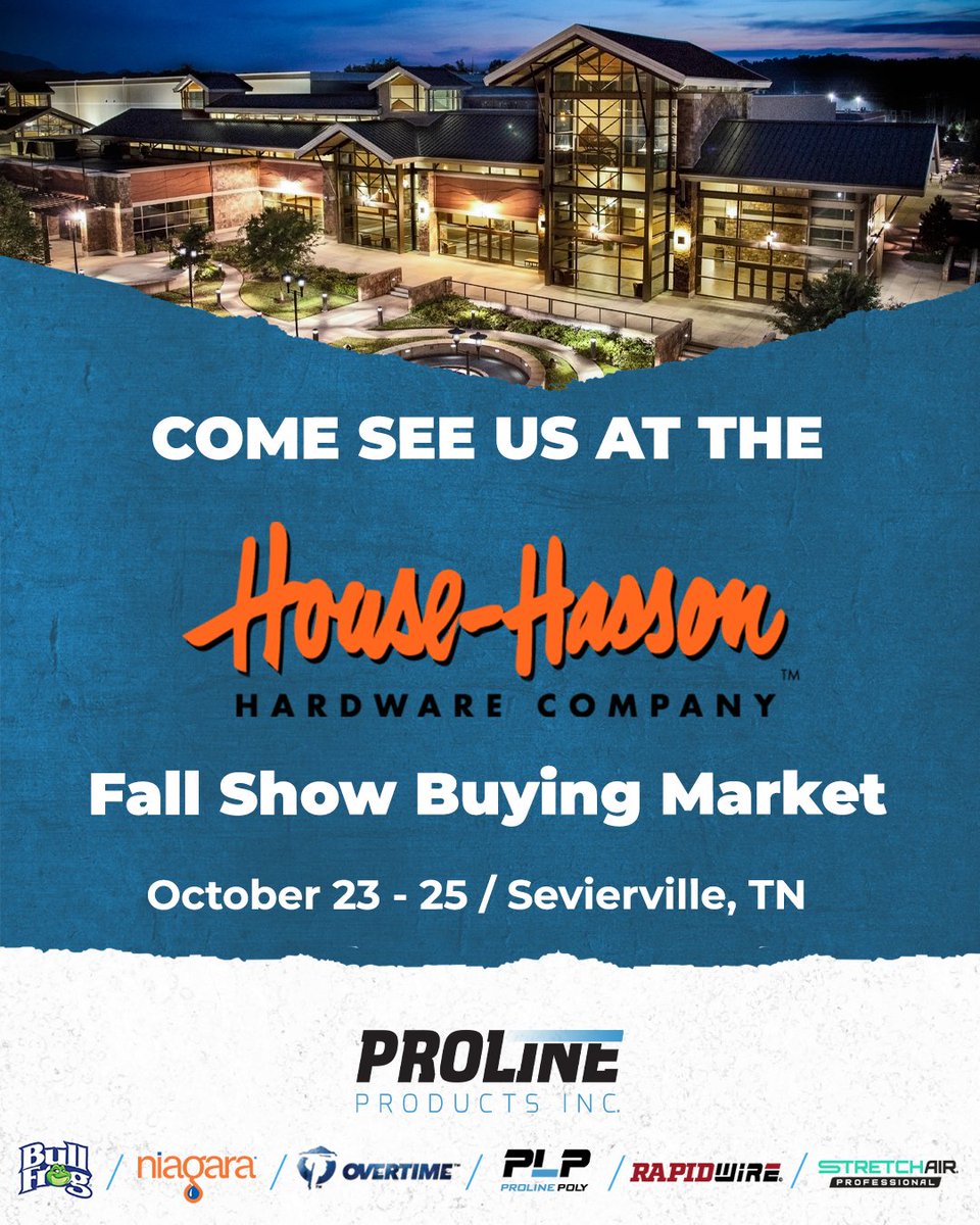 ProLineDallas's tweet image. 🍂 Proline Products is at the House Hasson Fall Show in Sevierville, TN! Join us at the Sevierville Convention Center from October 23–25, 2025. We’re eager to connect and showcase our products. 👋 #HouseHassonFallShow #ProlineProducts #SeviervilleTN