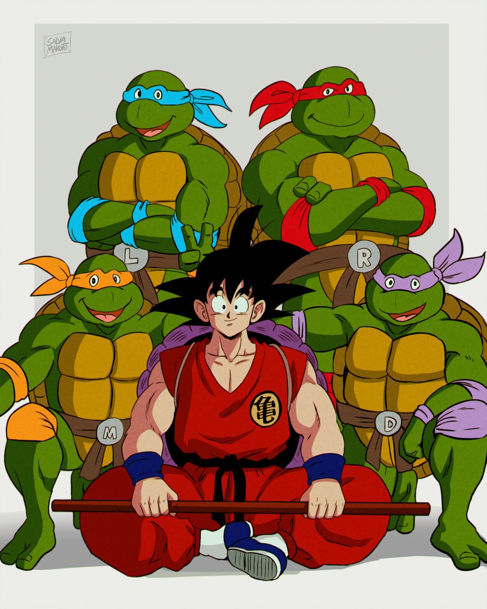 Dibuje a goku con las tortugas ninja para fomentar la escuela de la tortuga jejeje #tmnt #dragonball #DragonBallZ #teenagemutantNinjaturtles