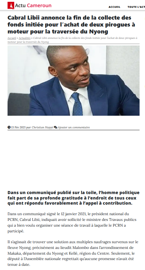 jtchoufang's tweet image. Pouvez-vous être plus précise sur l&apos;embarcation en question car dans l&apos;histoire du #PCRN, deux pirogues à moteur furent offertes aux populations pour traverser le fleuve #Nyong, où en l&apos;absence de pont, elles étaient victimes de naufrages.
L&apos;une d&apos;elle fut rapidement vandalisée.