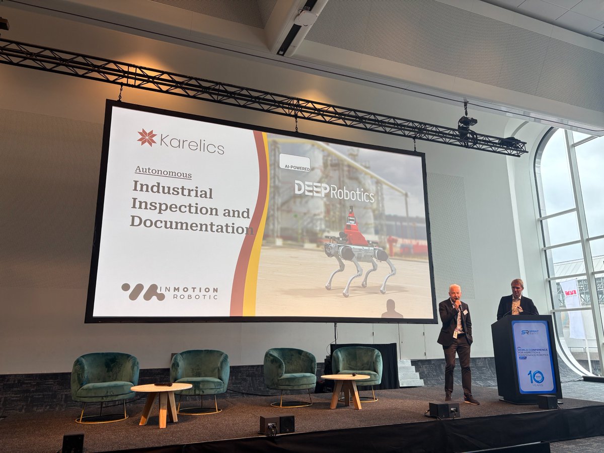 DeepRobotics_CN's tweet image. Deep connections at #SPRINTRobotics in Amsterdam 🤝
Engaging with industry experts to explore next-gen inspection & maintenance robotics — blending hardware, software, and real-world insight.
Building a smarter, safer ecosystem together.
#DeepRobotics #QuadrupedRobots #AI…