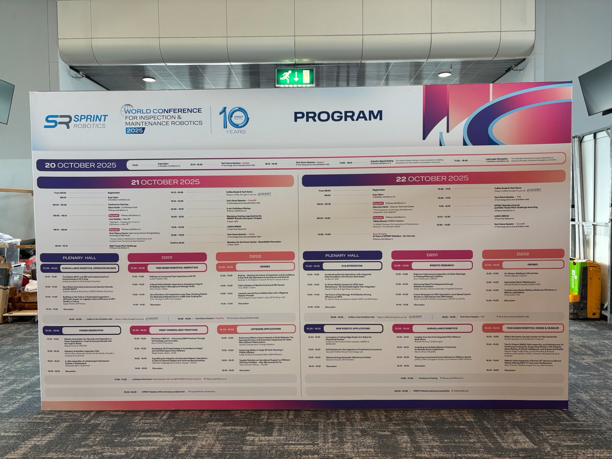 DeepRobotics_CN's tweet image. Deep connections at #SPRINTRobotics in Amsterdam 🤝
Engaging with industry experts to explore next-gen inspection & maintenance robotics — blending hardware, software, and real-world insight.
Building a smarter, safer ecosystem together.
#DeepRobotics #QuadrupedRobots #AI…