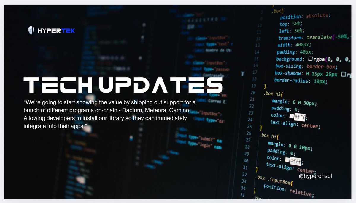 hyperonsol's tweet image. Solana developers currently spend weeks writing boilerplate code and over $50K per project just to interact with the chain.
HyperStack changes that, turning any on-chain program into custom infrastructure, cutting time and cost by 90%, and helping devs onboard 10x faster.
We’re…