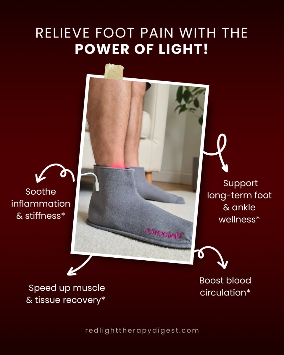 RLTDcom's tweet photo. Tired of sore, stiff feet? 👣
Red light therapy can help soothe inflammation, boost circulation, and speed up recovery — all while you relax! ✨
Step into comfort with the power of light. 🌿
#FootPainRelief #RedLightTherapy #WellnessTech #HealthyFeet https://t.co/aNZcagkSG7