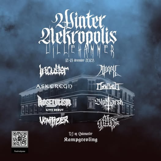 Next Vomitizer-gig will be at Winter Nekropolis Lillehammer 2025 12th of December.

We are really looking forward to this pure underground extreme metal festival in Lillehammer

With awsome bands like Inculter, Askeregn, Proselytism, Morax, Nachash, Blodkarsk and Nithe