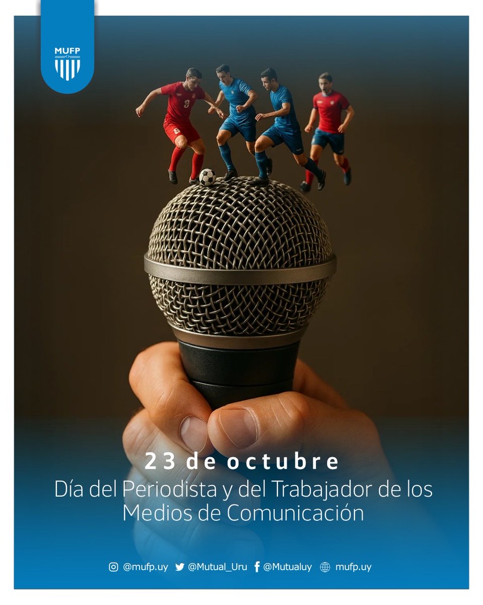 🎙️ 𝐄𝐧 𝐜𝐚𝐝𝐚 𝐩𝐚𝐥𝐚𝐛𝐫𝐚, 𝐞𝐧 𝐜𝐚𝐝𝐚 𝐭𝐫𝐚𝐧𝐬𝐦𝐢𝐬𝐢𝐨́𝐧 𝐲 𝐞𝐧 𝐜𝐚𝐝𝐚 𝐡𝐢𝐬𝐭𝐨𝐫𝐢𝐚, 𝐡𝐚𝐲 𝐩𝐚𝐬𝐢𝐨́𝐧, 𝐜𝐨𝐦𝐩𝐫𝐨𝐦𝐢𝐬𝐨 𝐲 𝐫𝐞𝐬𝐩𝐞𝐭𝐨 𝐩𝐨𝐫 𝐞𝐥 𝐟𝐮́𝐭𝐛𝐨𝐥.

En este 23 de octubre, saludamos a quienes con su trabajo diario informan, comunican