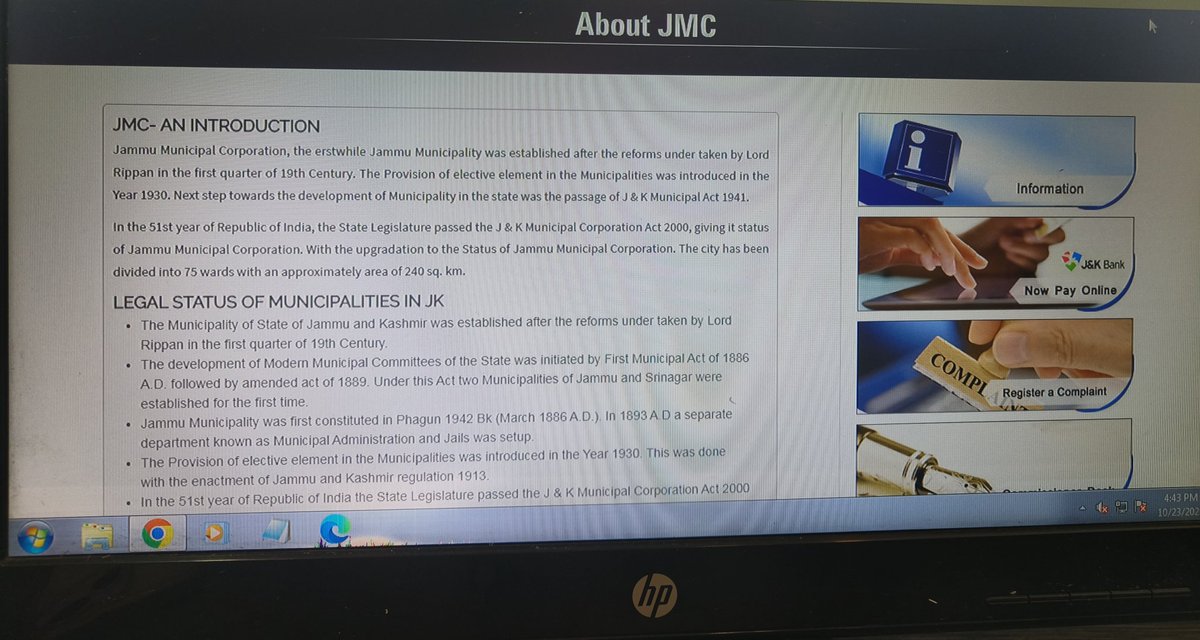 Glorious Dogra History is still under threat, not in Kmr but in JMU too. <a href="/jmcjammu/">Jammu Municipal Corporation</a> founded in1886 by  great Dogra Maharaja Pratap Singh, JMC completely removed his name from its official website!Maharaja gave Jammu civic identity;#JMC erased his contribution from its record,Why?