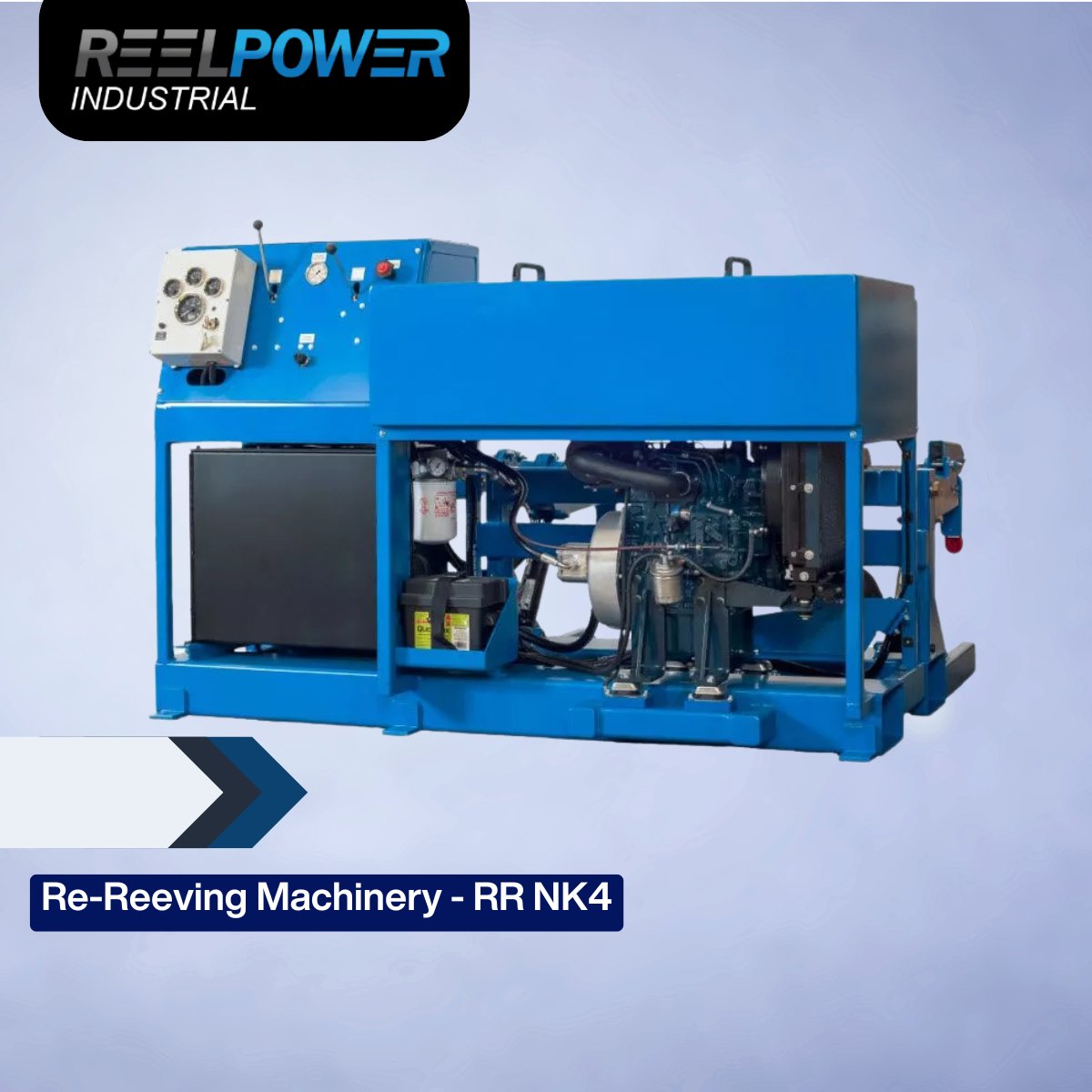 ReelpowerWC's tweet image. Built for power 
The RR NK4 Re-Reeving Machine packs:
🔹 4,000 lb capacity
🔹 Diesel-powered hydraulics
🔹 Adjustable tension
🔹 Self-loading + electric start
🔹 Custom-built for your specs
Tough. Reliable. Ready.
#ReelPowerIndustrial #HeavyLifting
