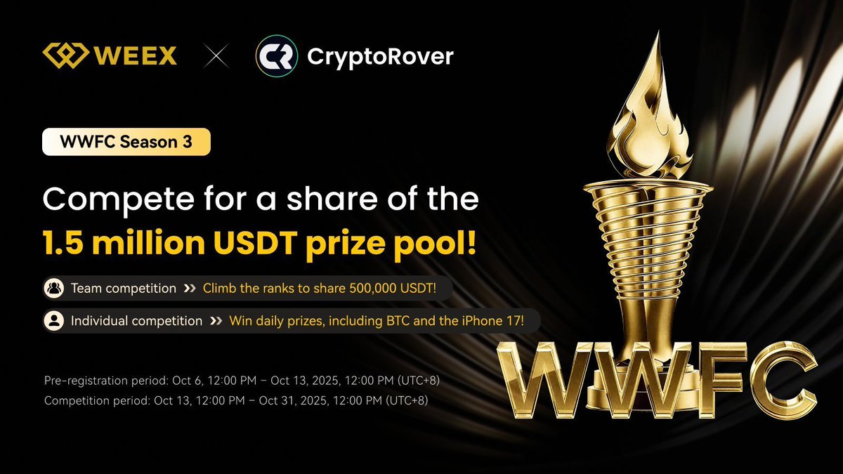 Join my trading team on WEEX and win your share of $1.5M in prizes!      

Sign up here 👇
weex.com/events/team-ch…