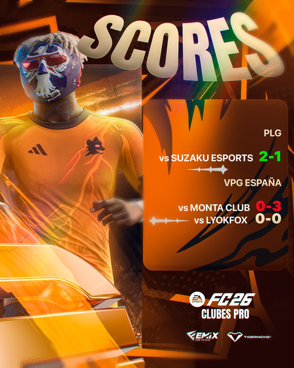 ‼️RESULTADOS‼️

🏆 <a href="/PLGeFootBall/">PLG España</a> 
DriFt Esports 2️⃣ - 1️⃣ <a href="/SuzakuEsports/">SZK Esports</a> ✅

🏆 <a href="/VPG_Spain/">Virtual Pro Gaming España</a> 
DriFt Esports 0️⃣ - 3️⃣ <a href="/Monta_Club/">Monta Club</a> ❌
DriFt Esports 0️⃣ - 0️⃣ <a href="/LyokFox_/">LyokFox</a> 🟰

#DriFtEsports