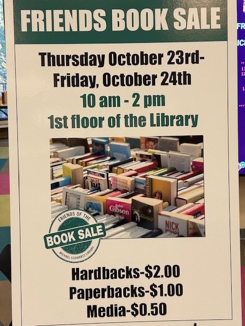📚 The Friends Book Sale is happening NOW on the 1st floor of the Michael Schwartz Library!

Open until 2 p.m. today — back again Friday, Oct 24, 10 a.m.–2 p.m.

#CSULibrary #FriendsOfTheLibrary