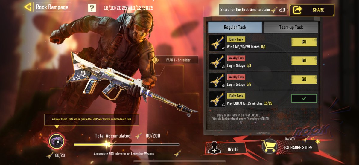 How many tokens do you guys currently have for the ROCK RAMPAGE event in COD Mobile?