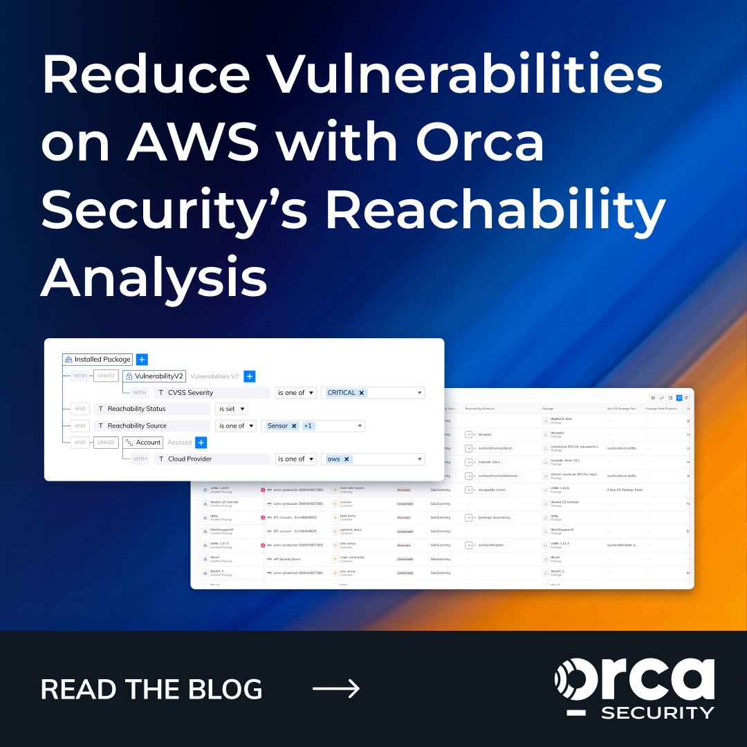 orcasec's tweet image. 90% reduction in exploitable vulnerabilities.

That&apos;s what Orca&apos;s Reachability Analysis delivers for AWS customers. Security teams can finally distinguish between real risk and noise, then prioritize and remediate faster.

Learn how: aws.amazon.com/blogs/apn/redu…