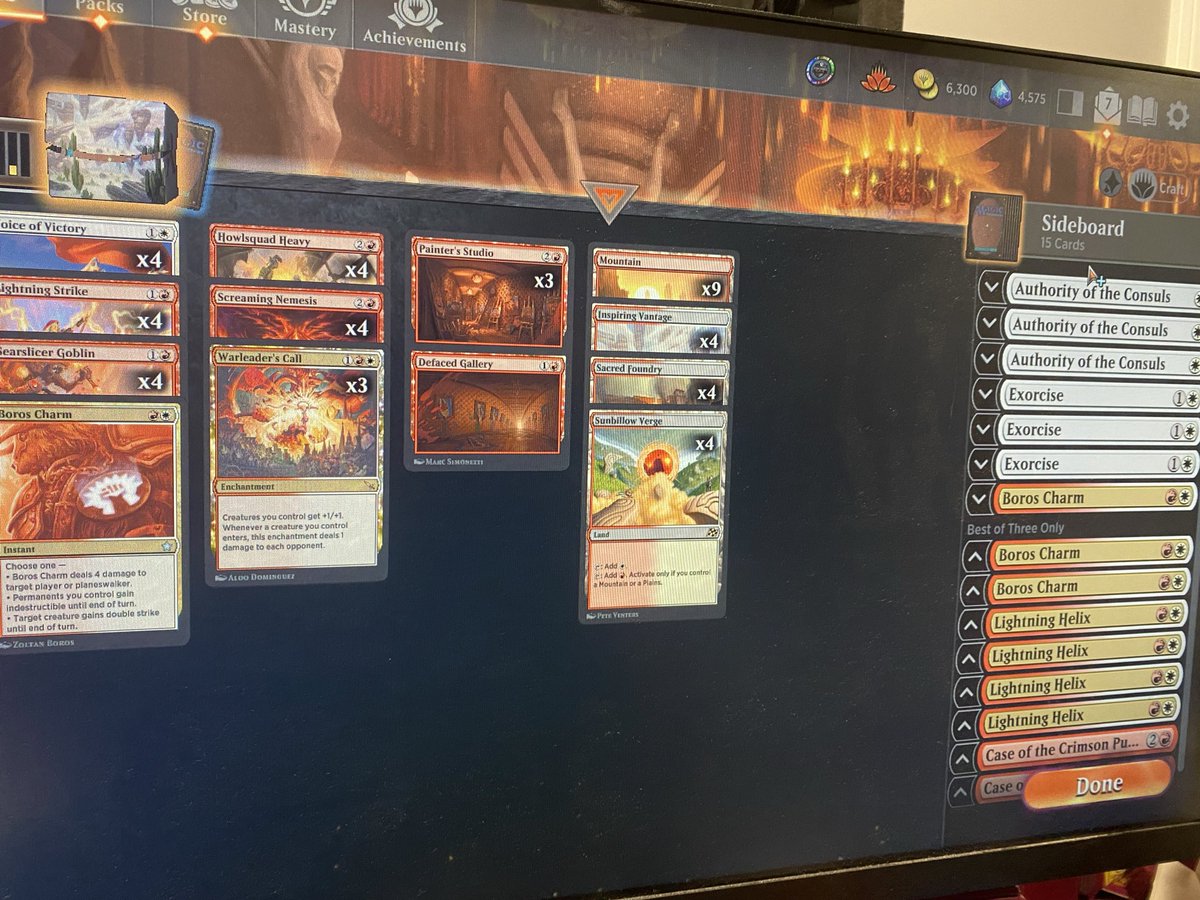 Not a big deal cuz it’s Arena but last night I went 5-0 in a traditional Standard event

R1 Green Stompy 🪦🔥🔥
R2 Temur Landfall 🔥🔥
R3 Dimir 🔥🪦🔥
R4 Mono black 🔥🔥
R5 Living End 🔥🪦🔥

I cut Krenko and now we pivot into burn post board🔥 
Link on <a href="/Flexslot/">Flexslot</a> <a href="/fireshoes/">Robert Taylor🔥</a>