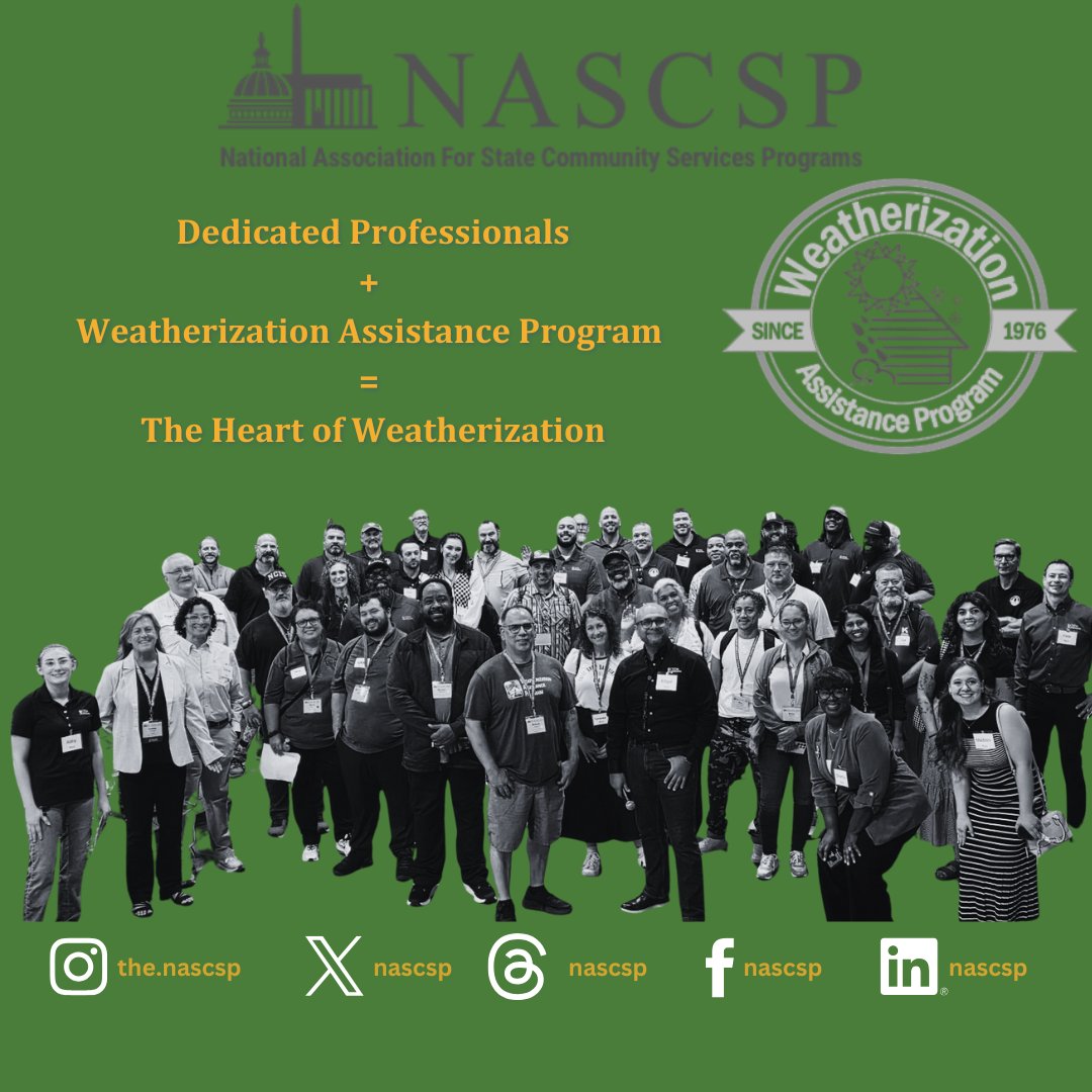 NASCSP's tweet image. Energy efficiency starts with the people doing the work!🔧

Today we celebrate the expert weatherization teams including contractors and crews insulating attics, sealing leaks, and improving lives across the country.

#WeatherizationWorks #CommunityImpact #EnergyAwarenessMonth