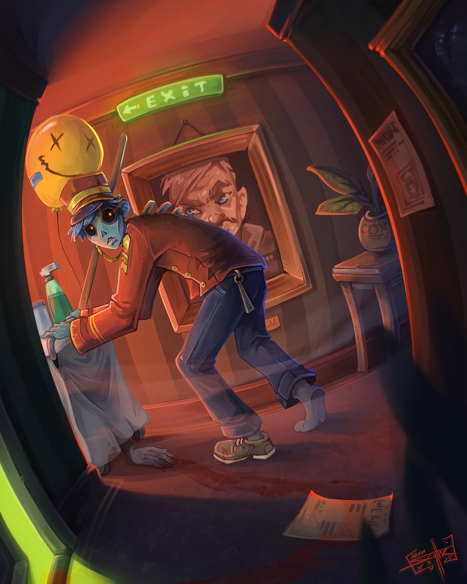 AdamScythe's tweet image. Unrequired Room Service
Time lapse on my YT.

#digitalart #digitaldrawing #spookycute #stylizedart #halloween #art #drawing #art