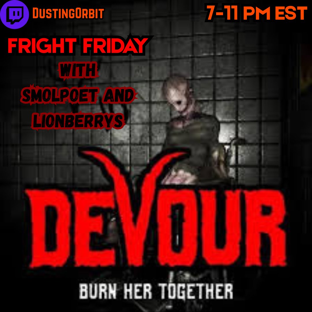 🎃SCREAMS, TERROR, AND NEW MAP HYPE on Friday this week over at twitch.tv/dustingorbit. From 7-11PM EST <a href="/smolpoetgames/">smolpoet</a> Lionberrys and I dive into Devour. See you then for a spoopy collaboration and screams! 🎃
#twitchstreamer #Halloween2025 <a href="/SourceGamingTV/">Source Gaming</a>