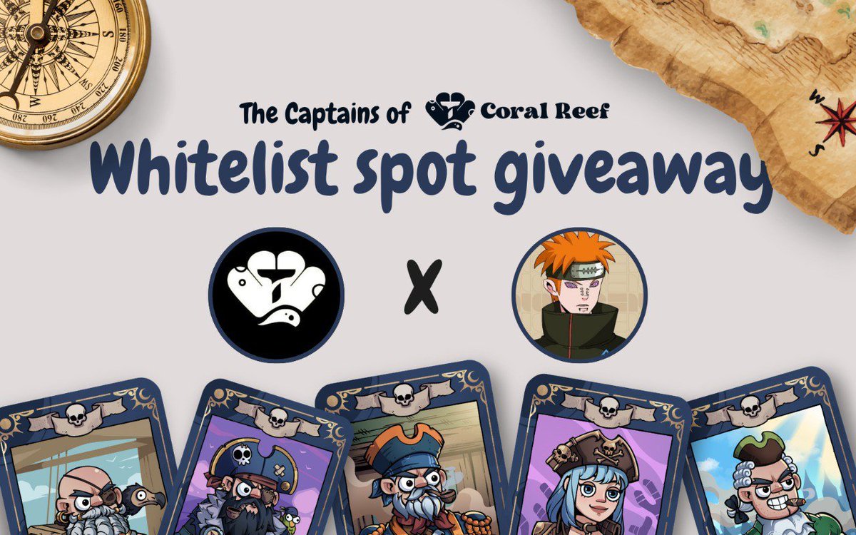 0xPain__'s tweet image. 🏴☠️ 20 CORAL REEF CAPTAINS WHITELIST SPOTS GIVEAWAY!
I'm excited to give away 20 Whitelist spots for the upcoming "The Captain" mint from @Suicoralreef .
How to join?
⤷ 1. Follow @Suicoralreef & @0xPain__
⤷ 2. RT &♥️
⤷ 3. Comment your Sui address
⌛️ 48 hours