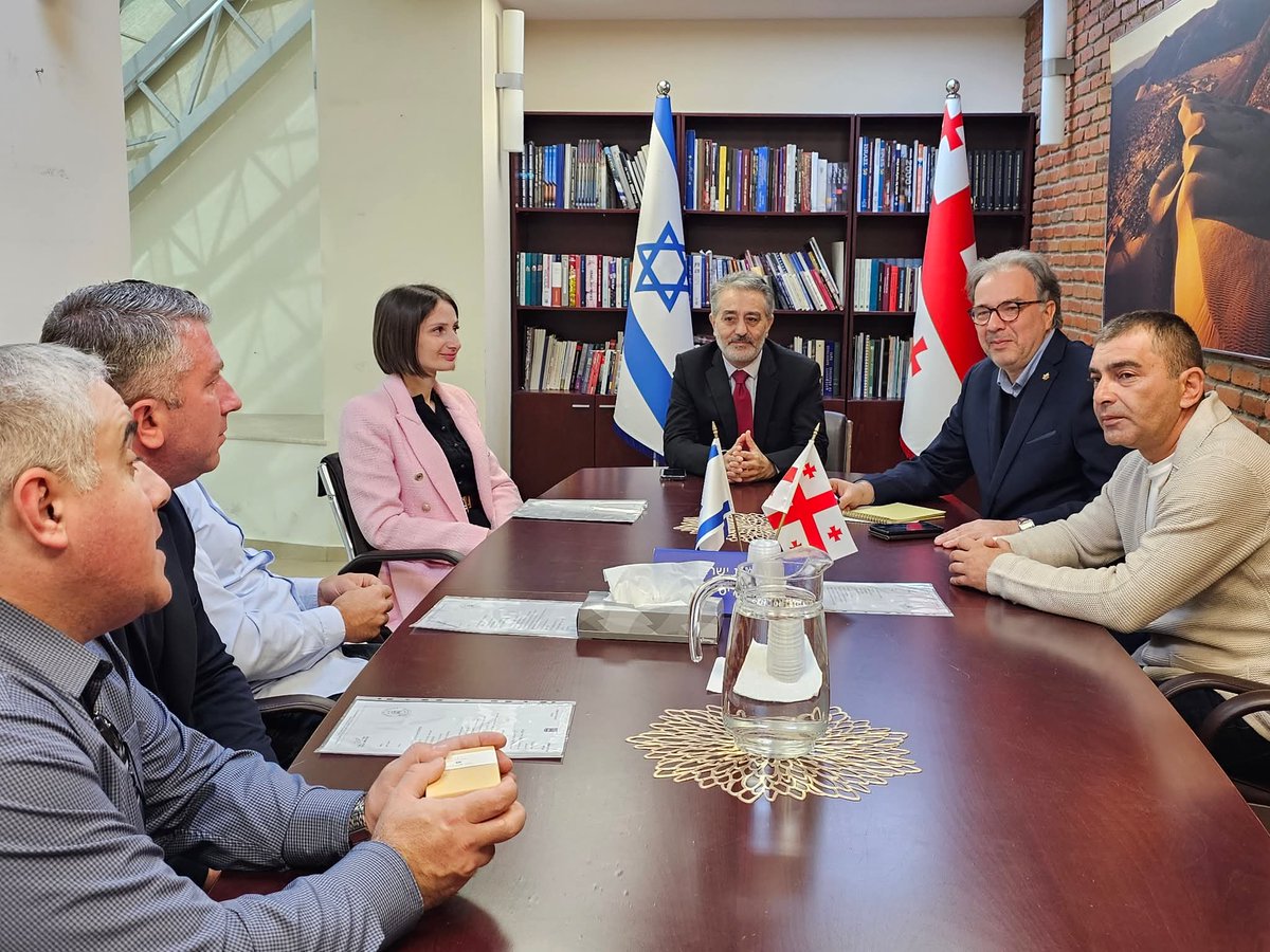 IsraelinGeorgia's tweet photo. 🇮🇱🤝🇬🇪 Another great example of Israel–Georgia cooperation in action!

A new group of Georgian professionals is heading to Israel for MASHAV training programs on trauma systems and security — gaining hands-on experience from top Israeli experts.

Ambassador Walid Abu-Haya met the participants before departure, wishing them success in this meaningful exchange. 🌿✨

Over 2,000 Georgians have already joined MASHAV courses — bringing valuable skills back home!