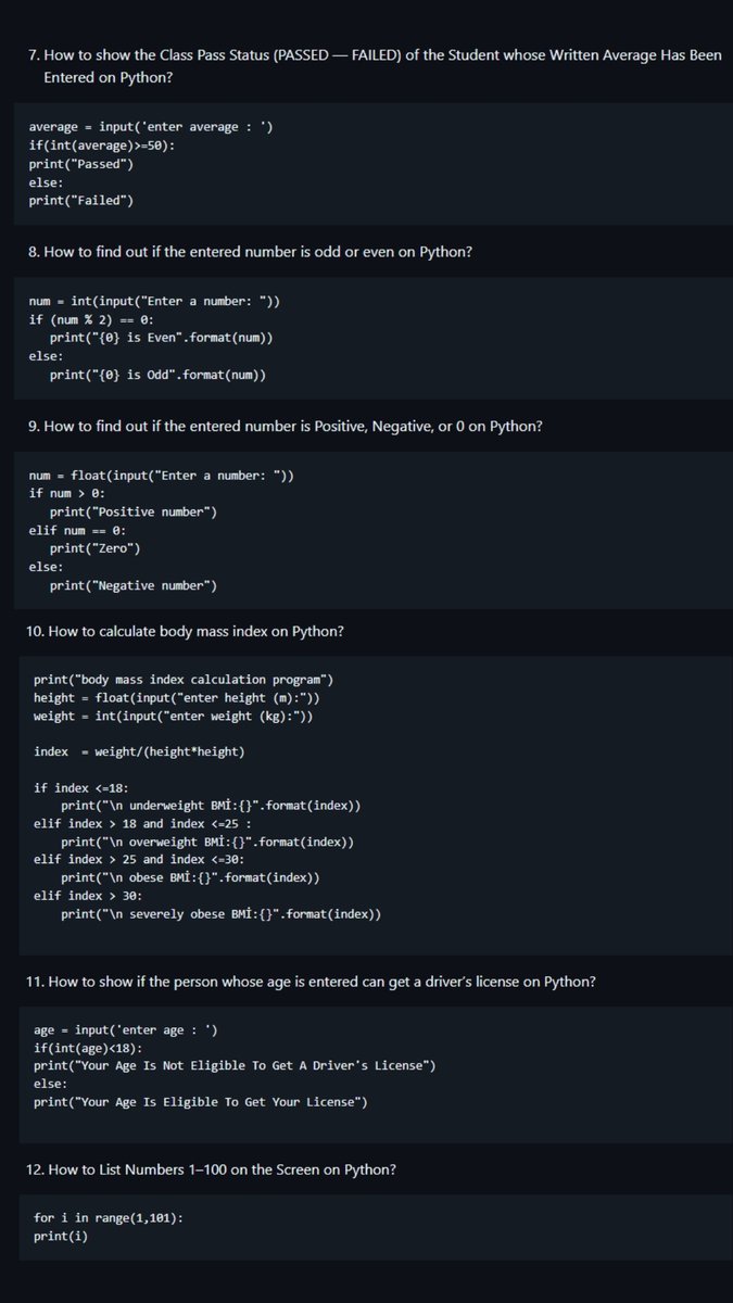 cruzangelojose3's tweet image. 50 Simple Python 🐍 Programs for Beginners (Part 1)
#pythonlearningjourney #python